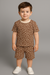 Brown Leopard Print Kids' T-Shirt & Shorts Set – Cotton Jersey