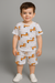 White Giraffe Print Kids' T-Shirt & Shorts Set – Cotton Jersey
