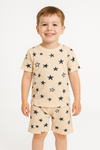 Black Star Print Kids' T-Shirt & Shorts Set – Cotton Jersey