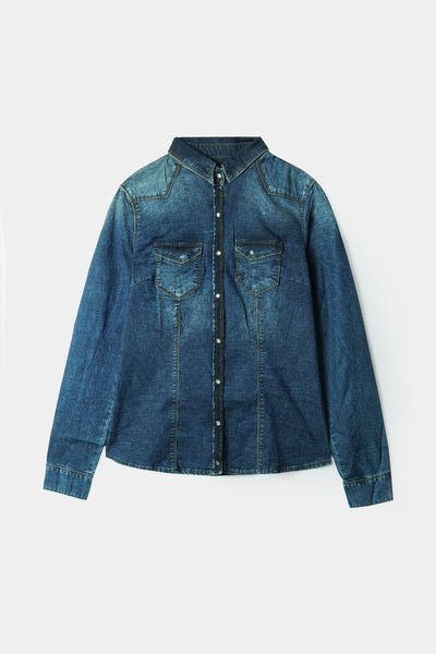 Teen girls soft denim top